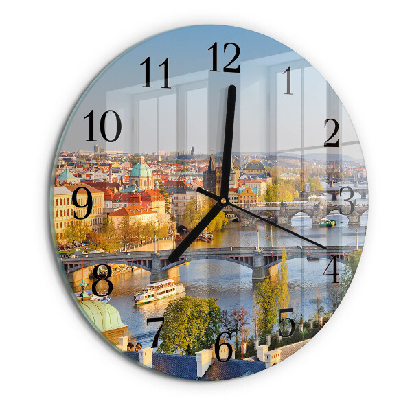 Reloj de pared redondo Ciudad de Praga