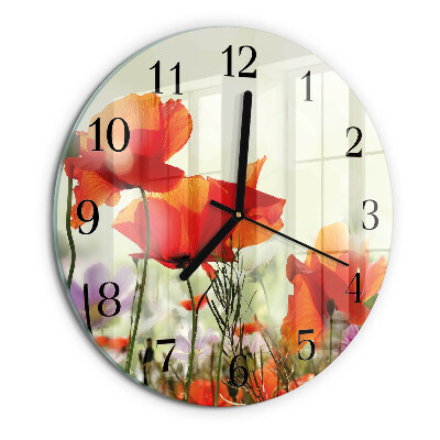 Reloj de pared redondo Amapolas