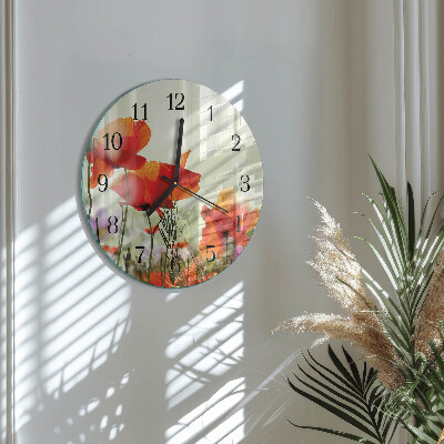 Reloj de pared redondo Amapolas