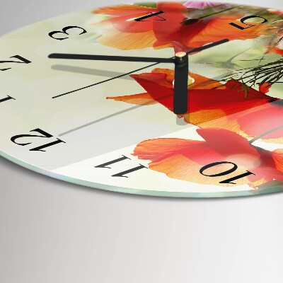 Reloj de pared redondo Amapolas