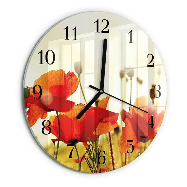 Reloj de pared redondo Amapolas