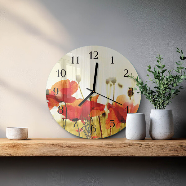Reloj de pared redondo Amapolas