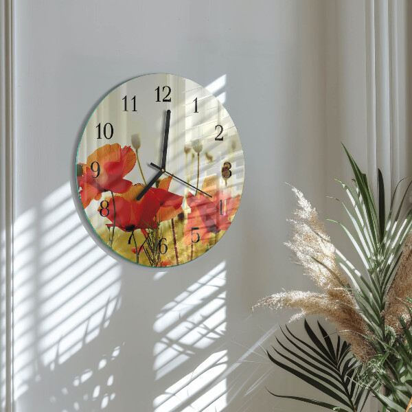 Reloj de pared redondo Amapolas