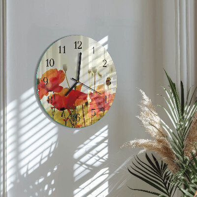 Reloj de pared redondo Amapolas