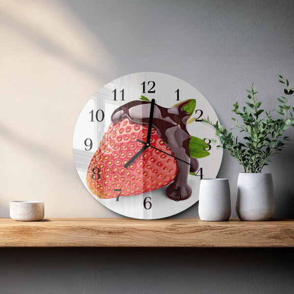 Reloj de pared redondo Chocolate con fresa