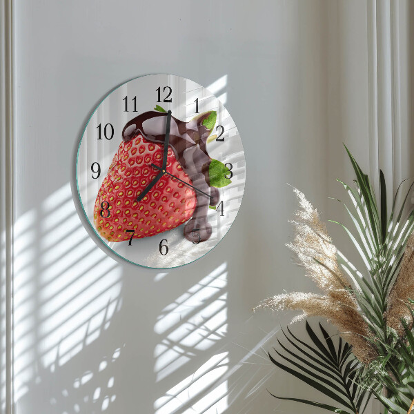 Reloj de pared redondo Chocolate con fresa