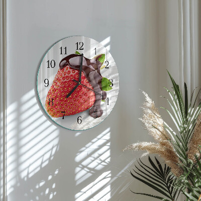 Reloj de pared redondo Chocolate con fresa