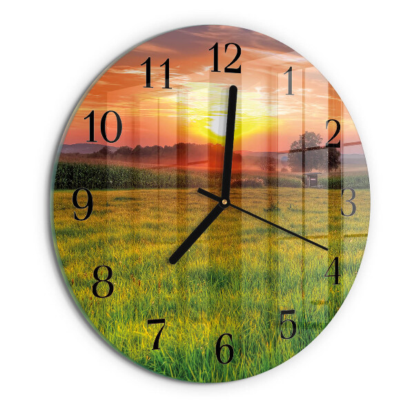 Reloj de pared redondo Pradera paisajística