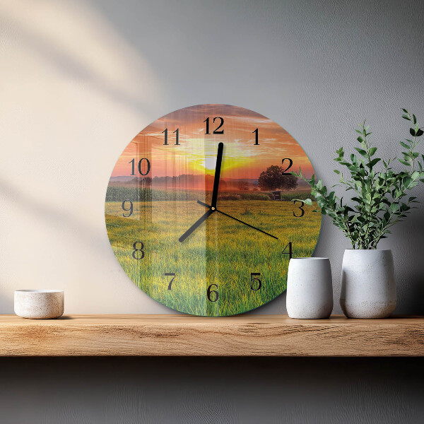 Reloj de pared redondo Pradera paisajística
