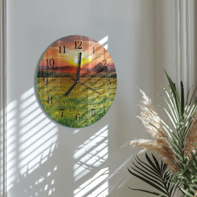 Reloj de pared redondo Pradera paisajística