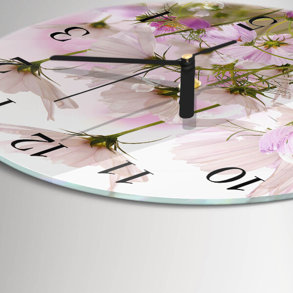 Reloj de pared redondo Flores de cosmos