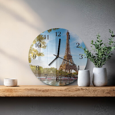 Reloj de pared redondo Torre Eiffel de París
