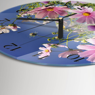 Reloj de pared redondo Flores de cosmos