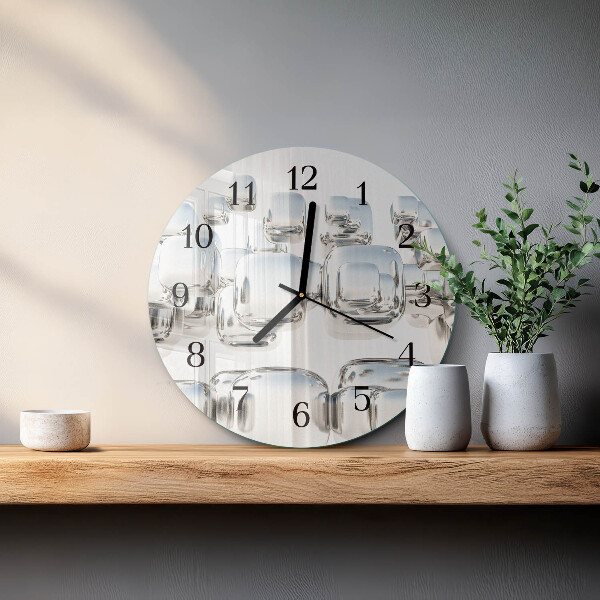 Reloj de pared redondo cubo 3D