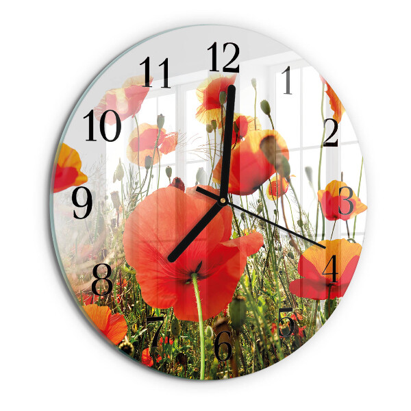 Reloj de pared redondo Amapolas