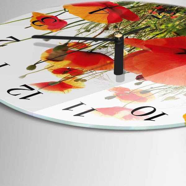 Reloj de pared redondo Amapolas