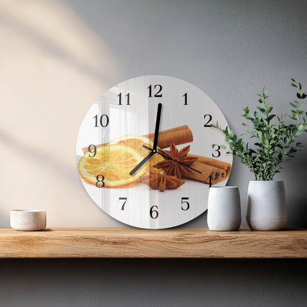 Reloj de pared redondo Vainilla con limón