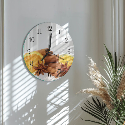 Reloj de pared redondo Vainilla con limón