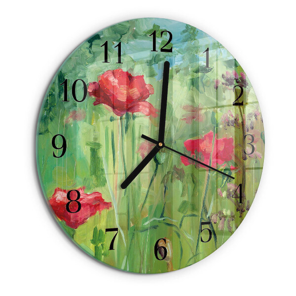 Reloj de pared redondo Amapolas