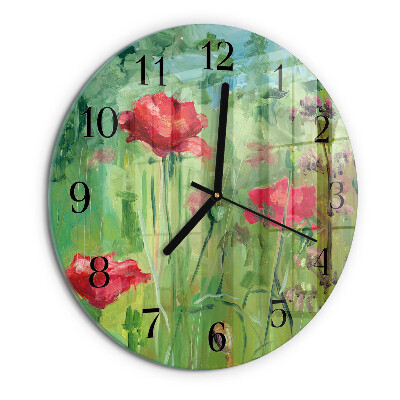 Reloj de pared redondo Amapolas