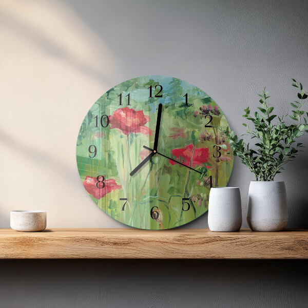 Reloj de pared redondo Amapolas