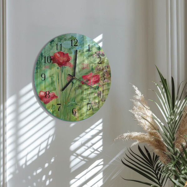 Reloj de pared redondo Amapolas