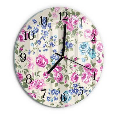 Reloj de pared redondo Rosas