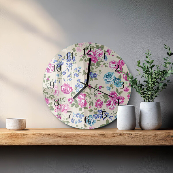 Reloj de pared redondo Rosas