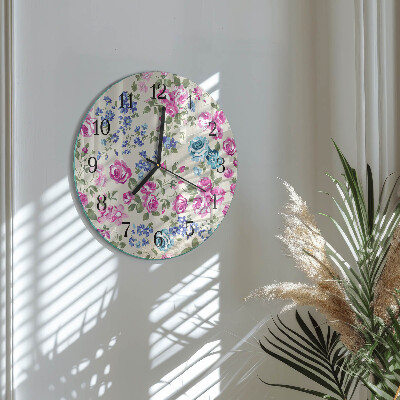 Reloj de pared redondo Rosas