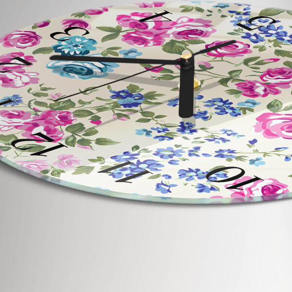 Reloj de pared redondo Rosas