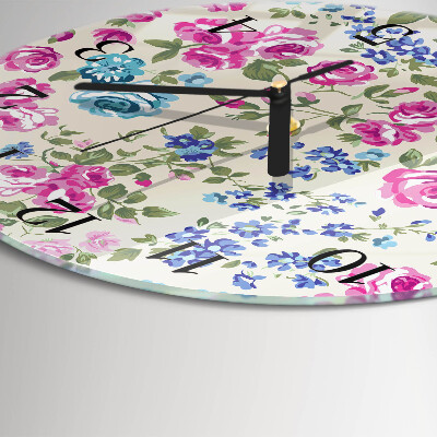 Reloj de pared redondo Rosas