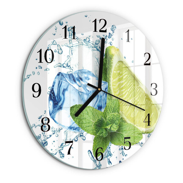 Reloj de pared redondo Lima y menta