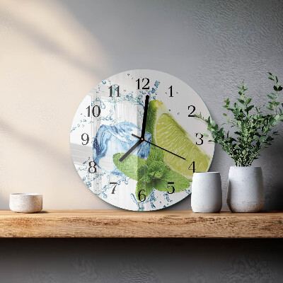 Reloj de pared redondo Lima y menta