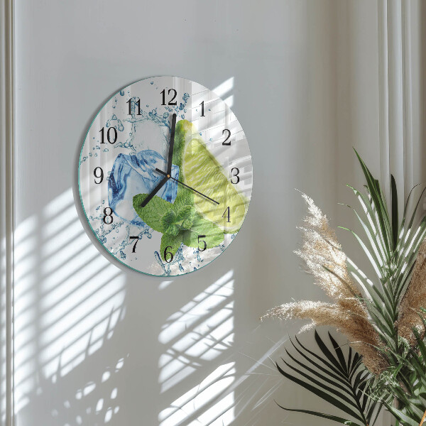 Reloj de pared redondo Lima y menta
