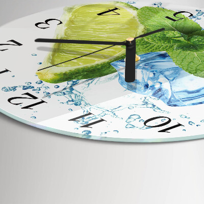 Reloj de pared redondo Lima y menta