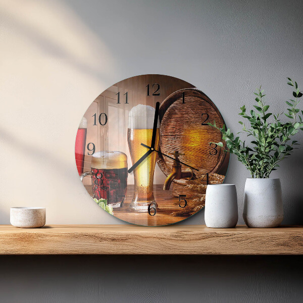 Reloj de pared redondo Barril de cerveza