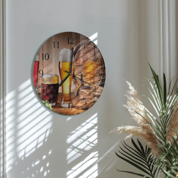 Reloj de pared redondo Barril de cerveza