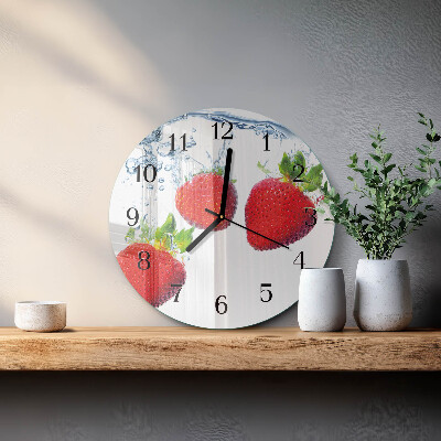 Reloj de pared redondo fresas
