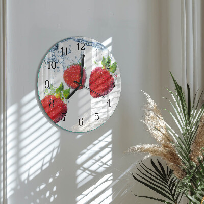 Reloj de pared redondo fresas