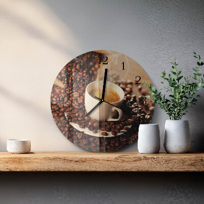 Reloj de pared redondo Taza de café