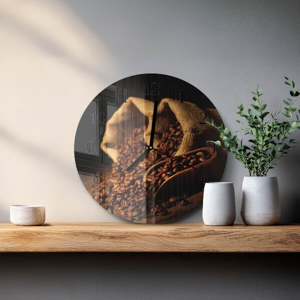 Reloj de pared redondo Granos de café