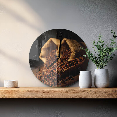 Reloj de pared redondo Granos de café