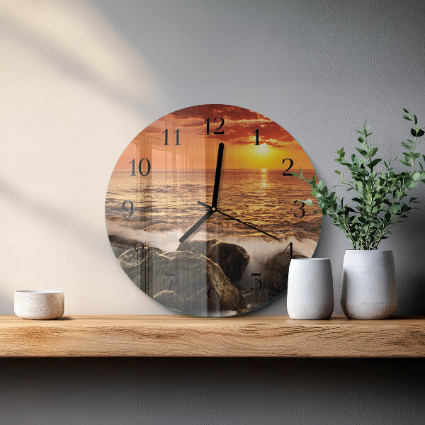 Reloj de pared redondo Atardecer