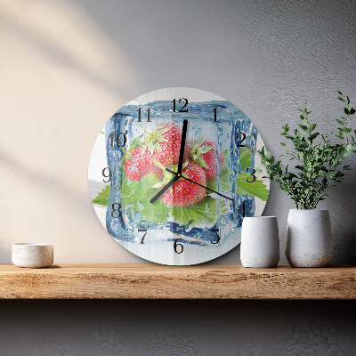 Reloj de pared redondo Helado de fresa