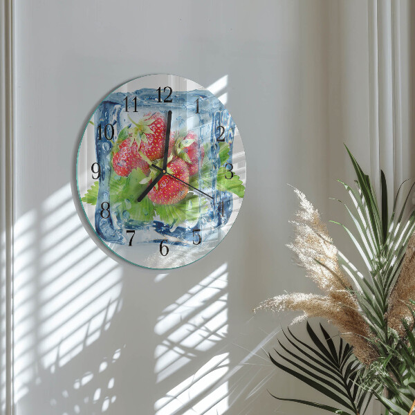 Reloj de pared redondo Helado de fresa