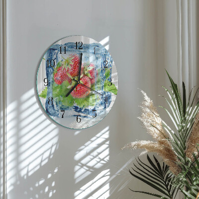 Reloj de pared redondo Helado de fresa
