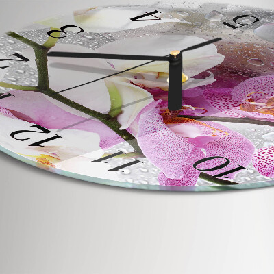 Reloj de pared redondo Orquídea