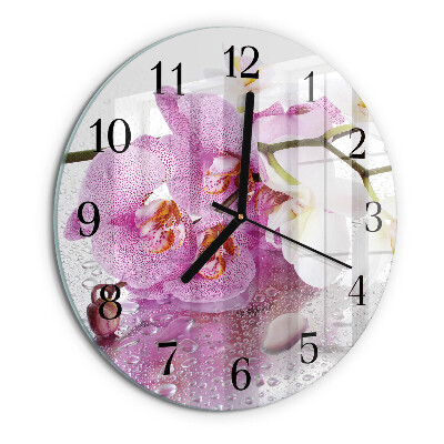 Reloj de pared redondo Orquídea