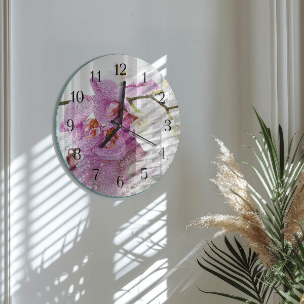 Reloj de pared redondo Orquídea