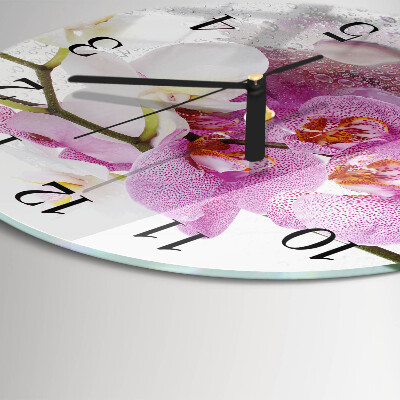 Reloj de pared redondo Orquídea